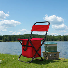 1PC Folding Chair with Storage, Foldable Fishing Seat Lightweight Chair, Portable Chair Home, Small/Large More Colors