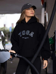 This Oversized Hoodie for Women Showcases a Striking Letter Print. It Has a Relaxed Fit And a Casual Pullover Style, Making It a Must-Have Layering Item for The Spring And Fall Seasons