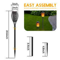 6/8/12pcs Solar Torch Lights Outdoor, Light with Vivid Dancing Flickering Flames for Landscape Garden Pathway, Auto On/Off, for Christmas Decor, Ideal for Christmas Gift
