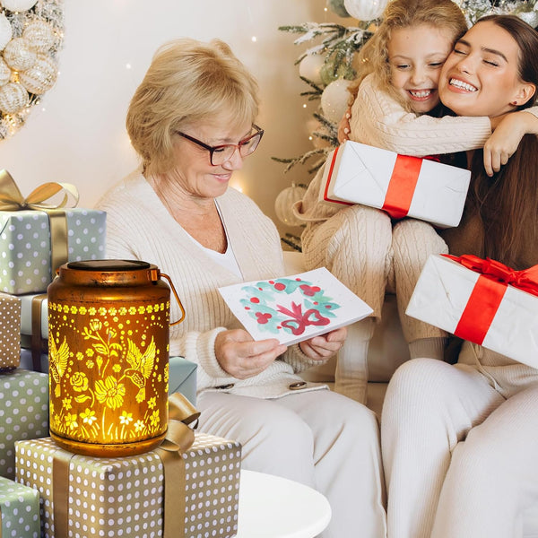 Christmas Gifts for Women Birthday ,Hummingbird Solar Lanterns Garden Ornaments Outdoor, Unique Gifts for Mum Grandma Women, Metal Solar Lanterns outside for Yard, Patio, Backyard, Porch