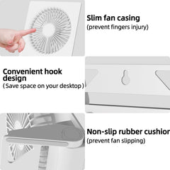 Small Desk Fan,Vemont USB Table Fan,5000Mah Rechargeable Battery Fan,180°Tilt Folding Personal Portable Fan with Remote Control,Stepless Speed Strong Wind, Silent Hanging Fans for Home Office Desktop