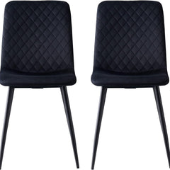 mcc direct Set of 2 Designer Velvet Chairs Fabric Dining Chairs with Metal Legs-Lexi Chairs