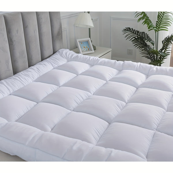 Super Soft 4Inch/ 10 Cm Deep Fill Mattress Topper Luxury Quilted Bed Pad With Elastic Corners Breathable, Durable, Machine Washable, Ideal For Single, Double, King Super King UK Bed Size