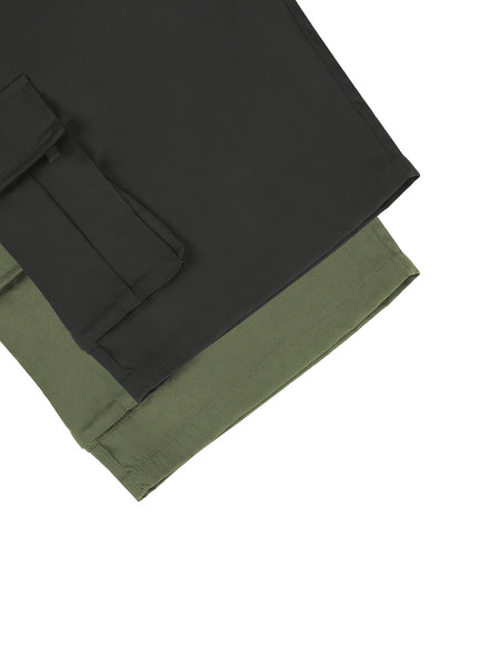 2pcs Men'S Cargo Shorts, Drawstring Waist Multi-Pocket Men'S Shorts