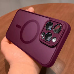 Phone case: Luxury Matte Armor for Magnetic Wireless Charging Case for iPhone 11 12 13 14 15 16 Pro Max Plus Shockproof Hard Cover