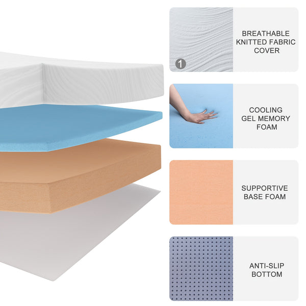 10cm/15cm Thick Folding Memory Foam Mattress Topper & Travel Bed - Single/Small Double/Double/King Size Bed in a Box, Removable Cover, Medium-Firm, Portable Foldable Mattress for, Camping, Guest Room (No Wood, Durable