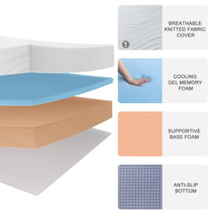 10cm/15cm Thick Folding Memory Foam Mattress Topper & Travel Bed - Single/Small Double/Double/King Size Bed in a Box, Removable Cover, Medium-Firm, Portable Foldable Mattress for, Camping, Guest Room (No Wood, Durable
