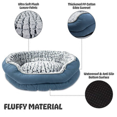 Plush Comfort Dog Bed Mat with Non-Slip Bottom, Multiple Sizes - Polyester Fiber Fill, Rectangle Shape for Small to Large Breeds, Machine Washable Pet Bed with Soft Edging
