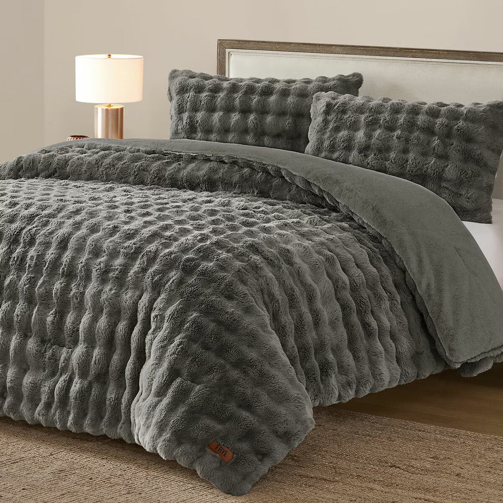 FRYE Faux Fur 3 Piece Comforter Set, in 2 Colours