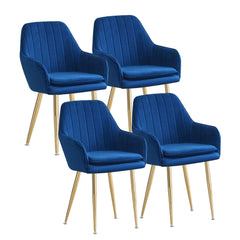 MOF Velvet Dining Chairs Kitchen Chairs Living Room Chairs with Sturdy Metal Legs Reception Chairs with Backrest and Padded Seat