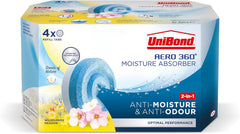 Unibond AERO 360° Moisture Absorber Neutral Refill Tab, Ultra-Absorbent and Odour-Neutralising, for AERO 360° Dehumidifier, Condensation Absorbers, (4 X 450G)