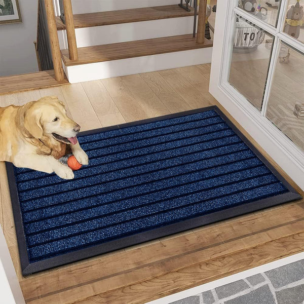 1pc Indoor/Outdoor Rug – 7 Stripe Polypropylene Woven Design with PVC Rubber Back – Heavy-Duty, Waterproof, Non-Slip Dirt-Grabber – Ideal for Entrance, Hallway, Kitchen, Living Room & High-Traffic Areas