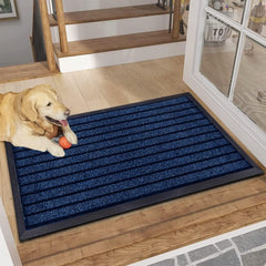 1pc Indoor/Outdoor Rug – 7 Stripe Polypropylene Woven Design with PVC Rubber Back – Heavy-Duty, Waterproof, Non-Slip Dirt-Grabber – Ideal for Entrance, Hallway, Kitchen, Living Room & High-Traffic Areas