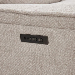 Meteor Beige Fabric Power Reclining Swivel Chair