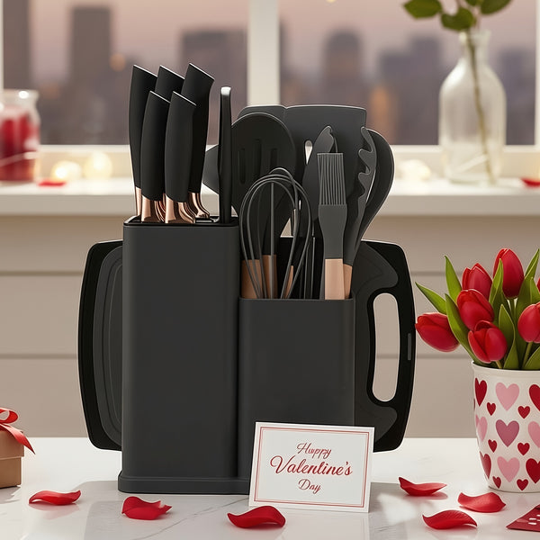 Silicone Kitchen Utensils Set | Heat Resistant And, Suitable For Non Stick Pans, Stainless Steel Cutting Tools, Small Kitchen Tools, Ideal Holiday Gift 17+2 Sets Of Food Grade Silicone Cooking Combinations