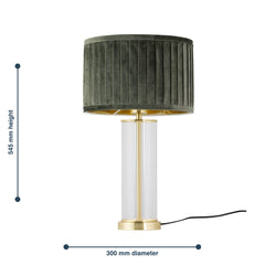 Aura - Satin Brass Table Lamp with Black Pleated Velvet Shade