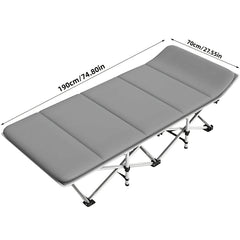 Sun Lounger with Cushion 6-Position Adjustable Folding Sun Lounger Portable 280kg Max. Load Sunloungers with Strap 200x65x32cm Sun Bed for Garden Pools Camping Indoor, Gray