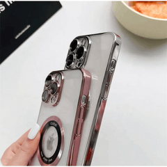 Magnetic Phone Casefor iPhone 12, 12 Pro, 12 Pro Max Titanium Metallic Color Luxury Phone Case Support Wireless Charging with Lens Protector Shockproof Clear Cover