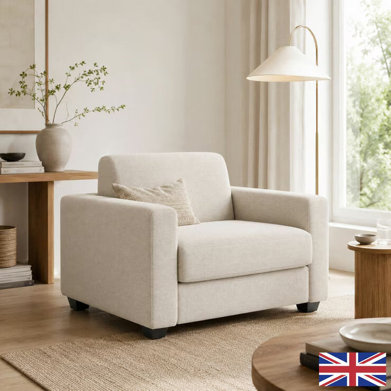 Lucas Natural Fabric Snuggler Sofa Bed