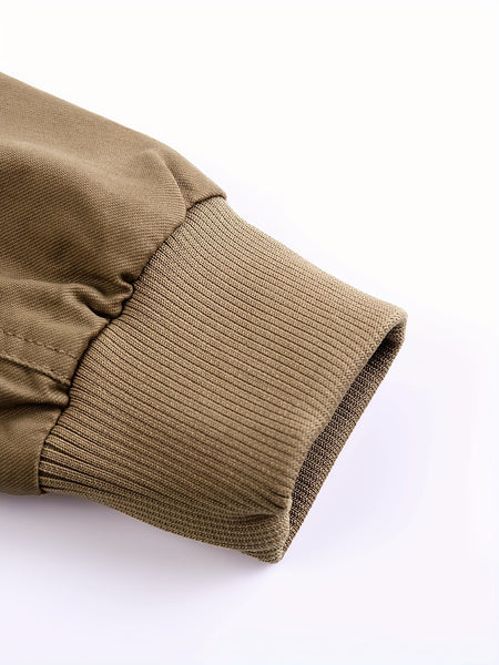 Men's Tactical Jacket with Multiple Pockets, Practical Workwear Style Coat