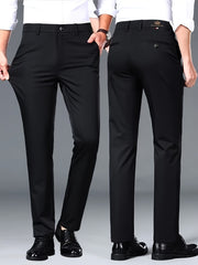 3pcs High-Elasticity Men's Business Casual Dress Pants, All-Season Wear, Wrinkle- No Ironing Required, Professional Style, Classic Design, Premium Craftsmanship, Machine Washable Fashion Men's Wear