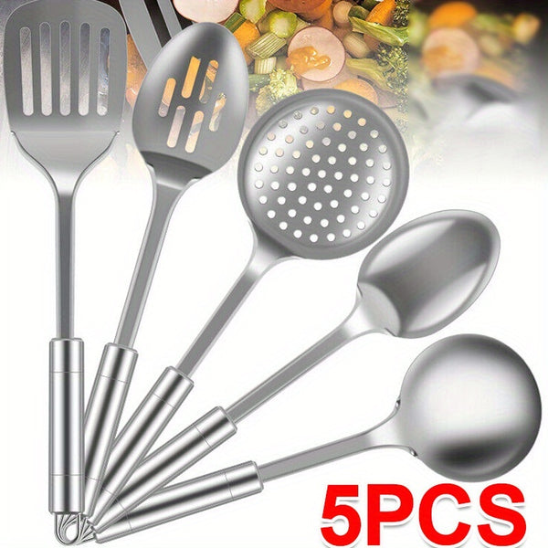 5pcs Stainless Steel Home Kitchen Cooking Tool Utensil Set Spoon Turner Masher