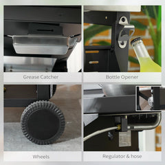 4 - Burner Free Standing Propane 40000 BTU BTU Gas Grill with Side Burner