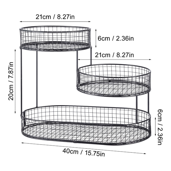 3-Layer Desktop Storage Rack - Iron Fruit Basket & Vegetable Organizer for Kitchen Dining Table, Space Saving Metal Storage Rack