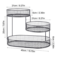 3-Layer Desktop Storage Rack - Iron Fruit Basket & Vegetable Organizer for Kitchen Dining Table, Space Saving Metal Storage Rack