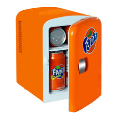 Coca Cola 4L Mini Fridge Fanta 6 Can Portable 12V Cooler / Warmer in Orange