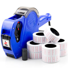 Price Tag Tagging Gun with 11k Labels Roll & Ink Machine Kit MX5500-EOS - with English Number £ $ € Currency Symbols - Retail Shop Labeller - Durable ABS Material