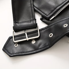 2025 Short Faux Leather Jacket Spring And Autumn American Retro Temperament Motorcycle Jacket Top Coat Women'S Clothing