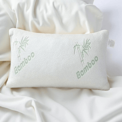Memory Foam Bamboo Pillow Premium Firm Neck Support and Foam Orthopaedic Hypoallergenic Shredded Bed Pillow PACK OF 1 AND 2 BAMBOO PILLOW.
