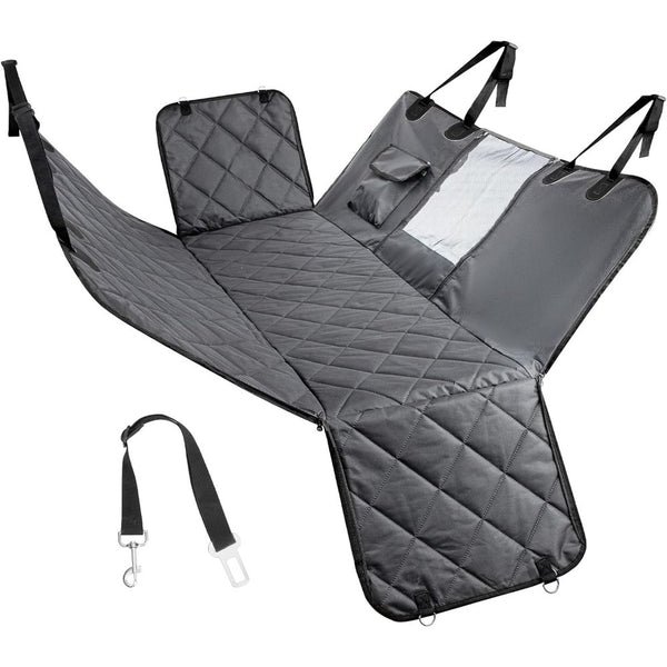 Dog Car Seat Cover, Dog Hammock for Car Back Seat, Car Dog Bed with Mesh Window and Storage Pocket