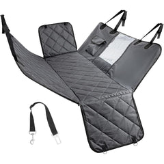 Dog Car Seat Cover, Dog Hammock for Car Back Seat, Car Dog Bed with Mesh Window and Storage Pocket