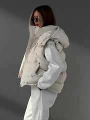 Women'S Plain Color Basic Daily Insulated Puffer Vest