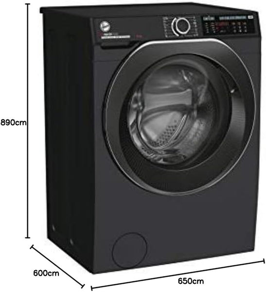Hoover H-WASH 500 10Kg Freestanding Washing Machine, 1400 RPM, a Rated, Eco‑Power Inverter Motor, Hon App, 60 Programmes, Care Dose, Power Care System, Black, 60X59X85 Cm ‑ HW 410AMBCB/1-80