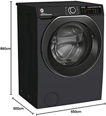 Hoover H-WASH 500 10Kg Freestanding Washing Machine, 1400 RPM, a Rated, Eco‑Power Inverter Motor, Hon App, 60 Programmes, Care Dose, Power Care System, Black, 60X59X85 Cm ‑ HW 410AMBCB/1-80