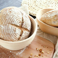 Proofing Basket Round 9.84 Inch, Natural Rattan Bread Proofing Basket with Cloth Liners, Proofing Bread Basket, Bread Making Accessories