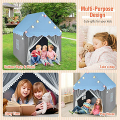 Large Kids Play House with Washable Mat and Star Lights