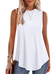 Women'S 3pcs Casual Sleeveless Tank Tops - Loose Fit, Round Neck, Solid Color, All-Season Comfort, Polyester Blend, Machine Washable, Ladies Tank Tops