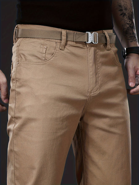 Men's Slim Straight-Leg Casual Pants, Skin-Friendly & Breathable, Perfect Gift for Him. Essential Trousers for Office Commute & Daily Leisure, Ideal for Spring and Autumn, Suitable for Both Business and Casual Occasions.