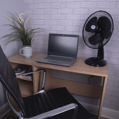 Prem-I-Air Portable Electric Powerful Oscillating Cooling Desk Fan with 3 Airflow Speed Settings, Adjustable Tilt and Quiet Operation for Use in Homes and Offices Black 12 Inch