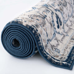 Montana Oriental Rug – Durable and Non-Shedding Area Rug for Living Room, Kitchen, Dining Room, Nursery, and Bedroom – Navy and Cream Colours – Easy Maintenance, Pet-Friendly.