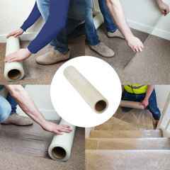 10m/Roll Self Adhesive Clear Carpet Protector Film - Durable Strong PE Carpet Protector Film Cover, Fully Waterproof Dustproof Stair Protector For Carpet, Floor, Wall, Furniture