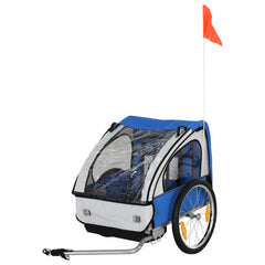 2-Seat Child Bike Trailer Bicycle Wagon for Kid W/ Seat Belt Hitch Coupler