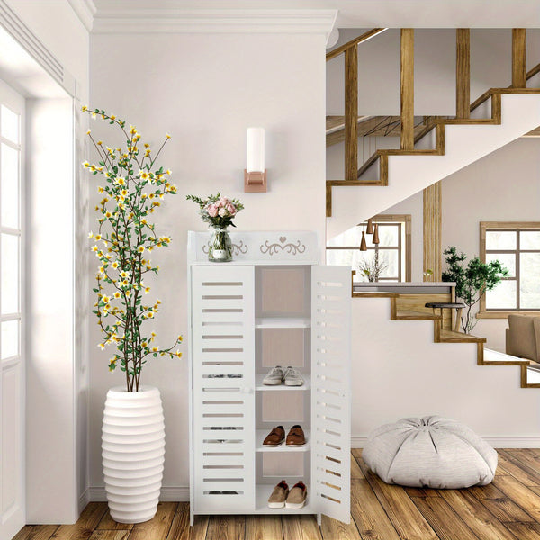 5-Level Wooden Shoe Storage Shelf Organizer for Footwear