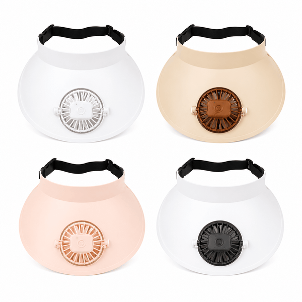 USB Rechargeable Summer Hat with Built In Fan, Lightweight Wide Brim Sun Visor Cooling Cap for Outdoor Travel, Beach and Daily Use