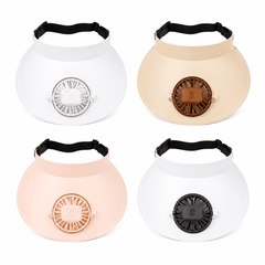 USB Rechargeable Summer Hat with Built In Fan, Lightweight Wide Brim Sun Visor Cooling Cap for Outdoor Travel, Beach and Daily Use