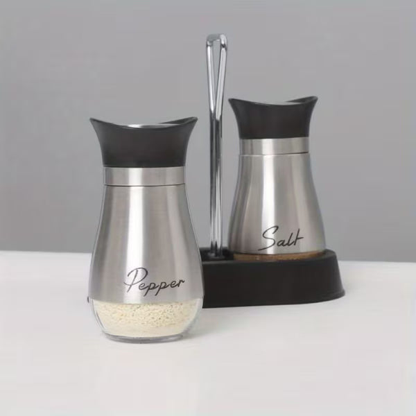 4-piece set (2 bottles + 2 caps) of adorable glass salt and pepper shakers. 4 oz (approx. 113.4g) glass salt and pepper shakers with stainless steel caps, suitable for kitchen dining tables, RVs, camping, and BBQs. Condiment bottles, salt and pepper shake